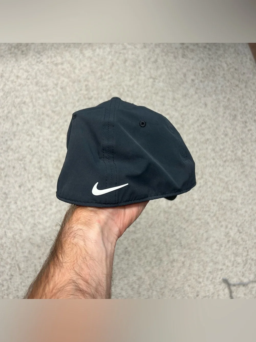 Tiger Woods Nike Heritage 86 Flex Fitted Black Mesh Breathable Golf Cap Hat L/XL